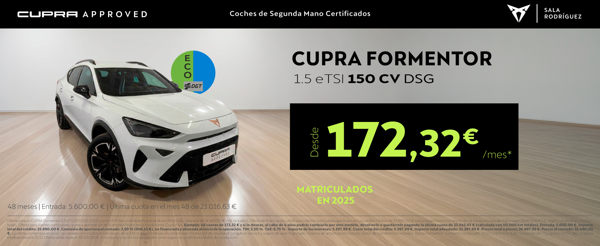 CUPRA Formentor Mild Hybrid 150 CV DSG desde 172,32 €/mes.*